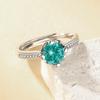 Heart-Inspired Blue-Green Simulated Paraiba Adjustable Women's Ring
