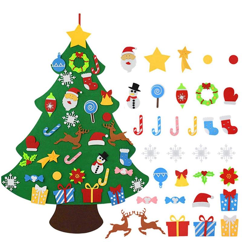 1Set Felt Christmas Tree Non-Woven Fabric Holiday Decoration Ornament 3D Mini Christmas Tree
