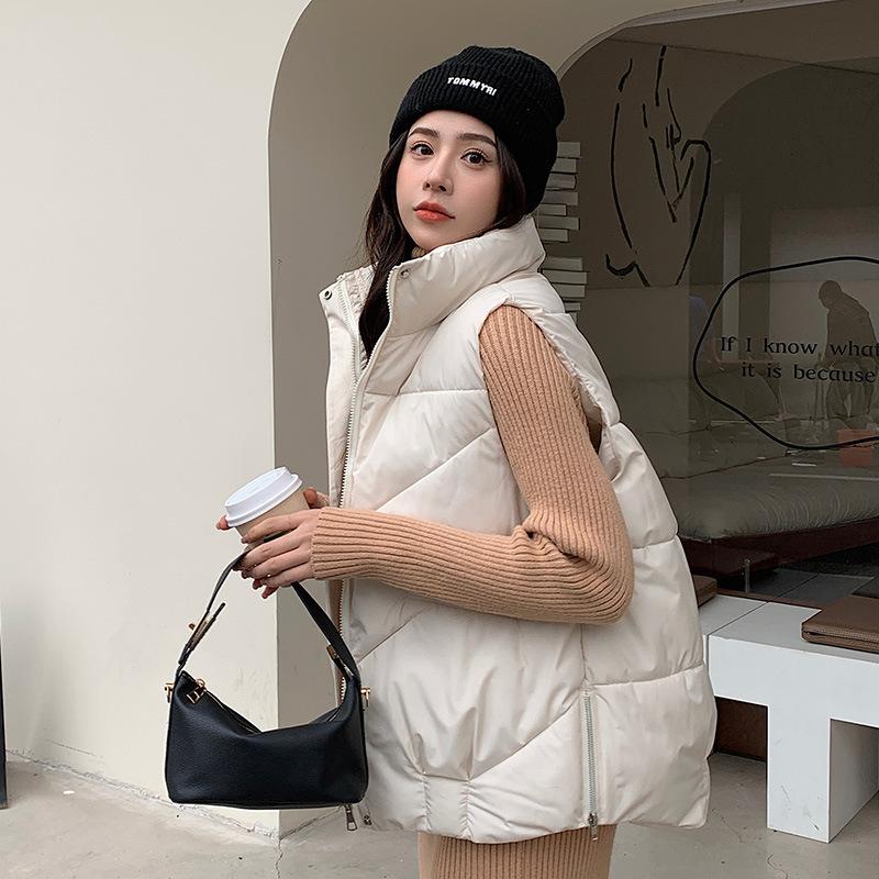 Stand-up Collar Casual Cotton Vest Female Short Autumn and Winter New Korean Waistcoat Joker Vest Jacket