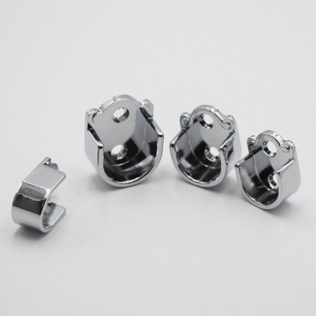 2PCS Wardrobe Bracket Heavy Duty Rod Socket Flange Rod Holder Closet Rod End Support U Shaped Rail Support Furniture Hardware