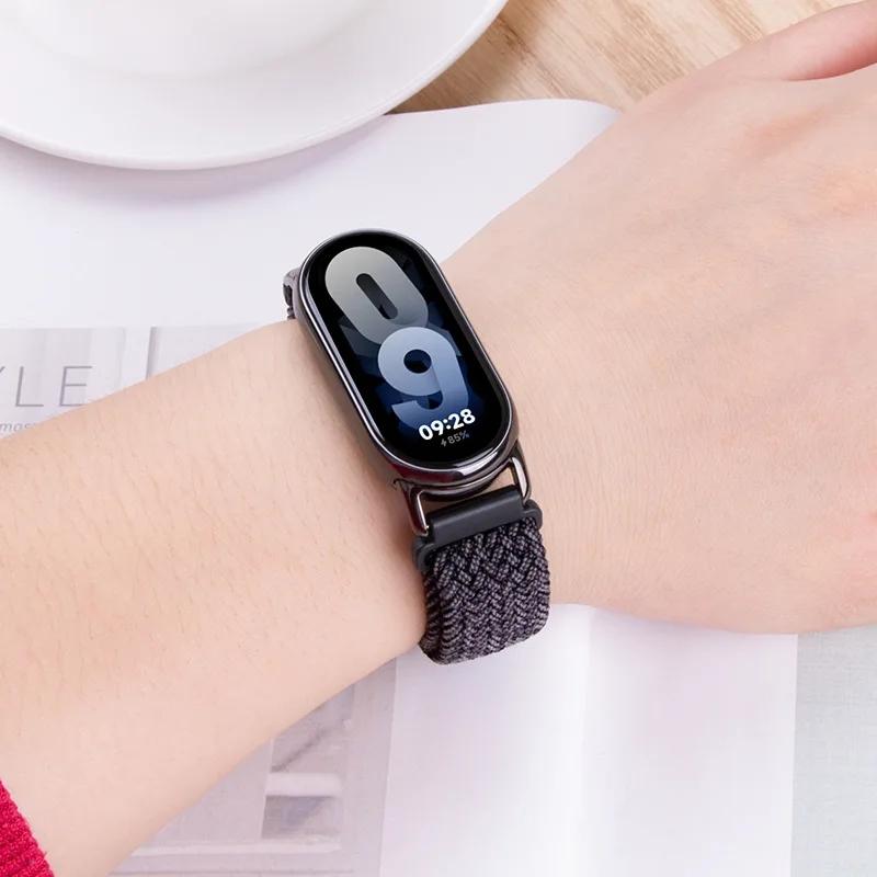 Nylon-Geflechtband für Xiaomi Smart Band 8 9 Ersatz-Armbandarmband Gürtel Xiomi Band8 Metallschnalle Handgelenkbänder