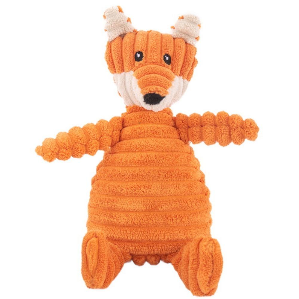Pet Dog Molar Toy Training Stuffed Animal Plush Squeaking Pet Toy Tooth Cleaning Chew Puppies Orange Fox Dog Toys оранжевый