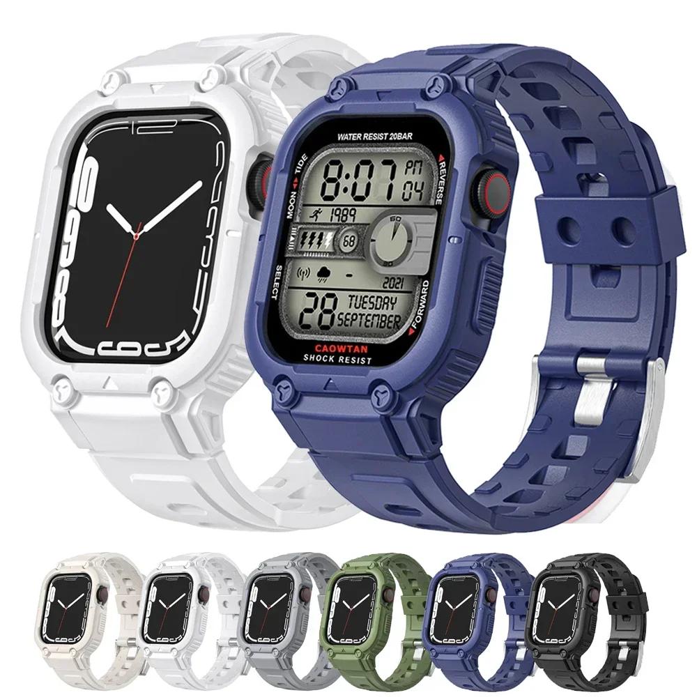 Cinturino per Apple Watch Ultra 49mm 45mm 44mm 41mm 40mm Cinturino in silicone per Iwatch Serie 8 7 6 Se 5 4 Bracciale con copertura protettiva