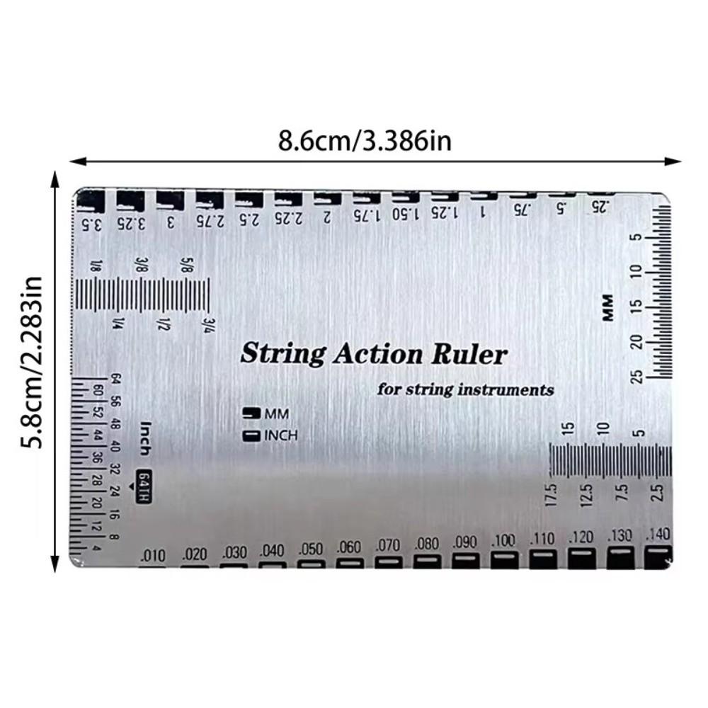 1PC String Action Gauge Stainless Steel Guitar Repair Tool Durable String Ruler For Luthiers