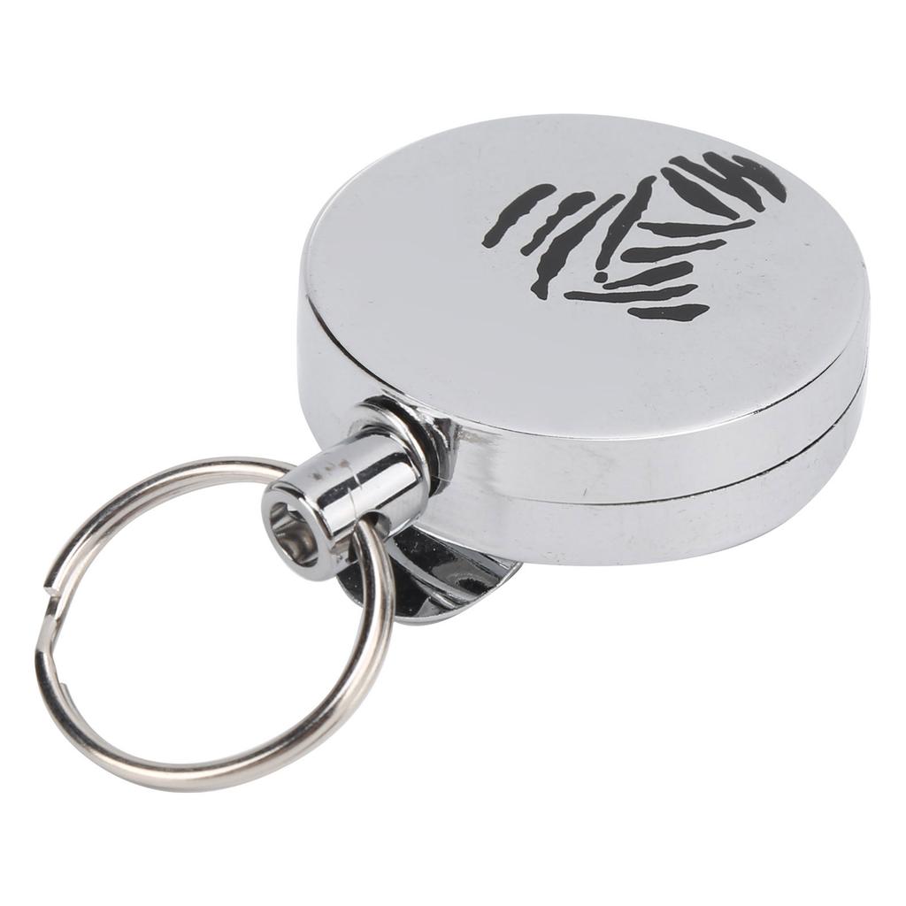 Stainless Steel Pull Ring Retractable Key Chain Steel Wire Recoil Key Holder for OutdoorsType 2