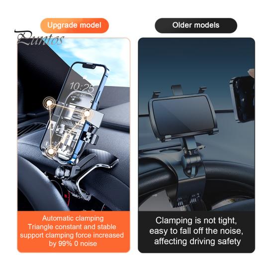 Biltelefonhållare 360 ​​graders justerbar instrumentbrädesfäste Universal fjäderklämma Multifunktionell bilhållare för mobiltelefon Stödfäste Telefontillbehör