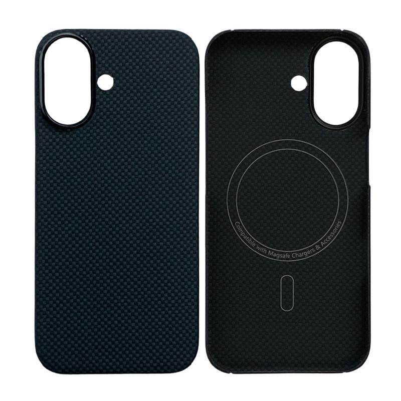 Apple iPhone 17 Ultra-thin Kevlar Case with Magnetic Suction, Alloy Frame, Aramid Fiber, and Half-wrapped Design