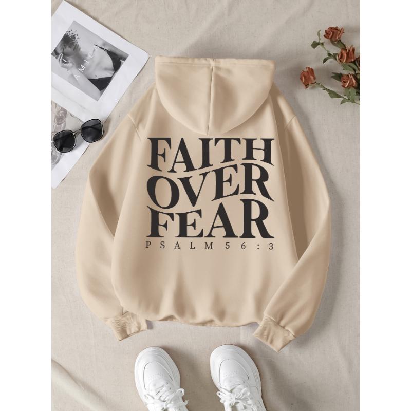 Faith over fear Christian Hoodie Christian hoodie Jesus hoodie Fashion hoodie Bible Verse Men and women can be aesthetic 2026