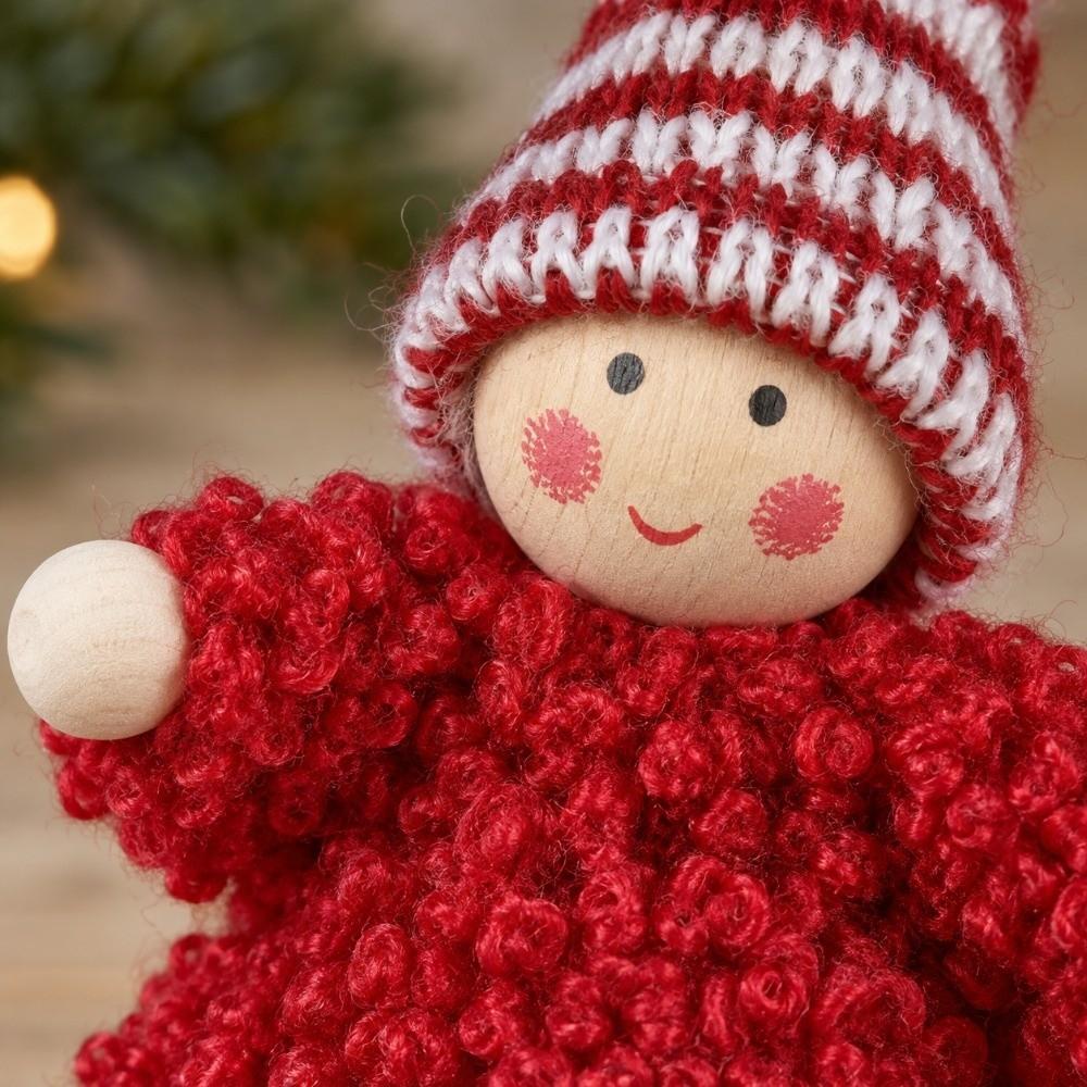 Skiing Doll Christmas Decor Wood Christmas Figurine Creative Tree Hanging Decor Tree Decoration