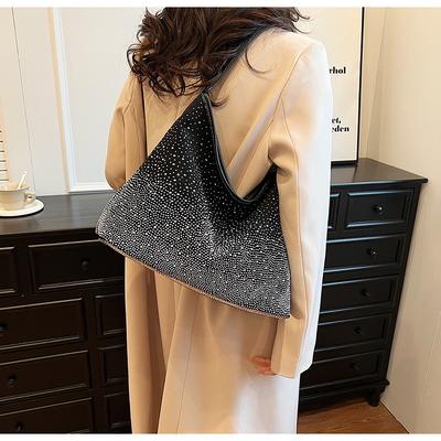 Autumn New Bright Diamond Bag Women's Fashion Large-capacity Shoulder Oblique Span Bag High-end Texture Tote Bag