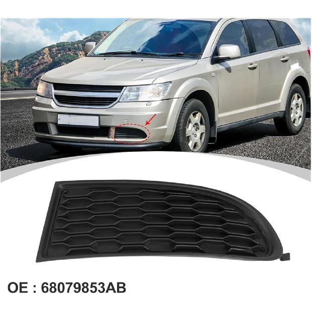 Car Front Bumper Fog Light Grille Cover Left/Right 68079853AB 68079852AB Compatible With Dodge Journey 2014 2015 2016 2017 2018 2019 2020(Right)