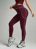 Naked yoga pants for women, high waist, hip lift, contrasting sports fitness pants, fashionable quick-drying tight trousers for women