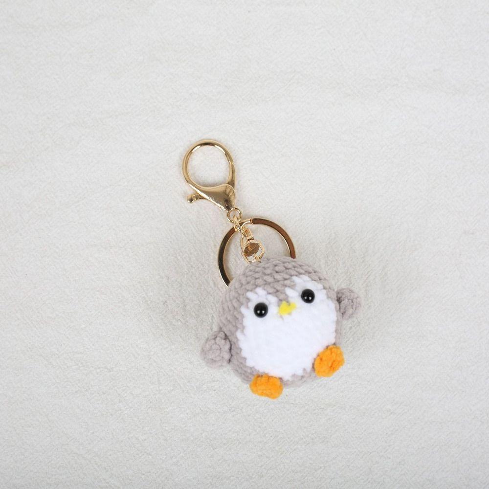 Cartoon Animal Penguin Doll Keychain Handmade Knitted Pendant Crochet Keychain  Backpack