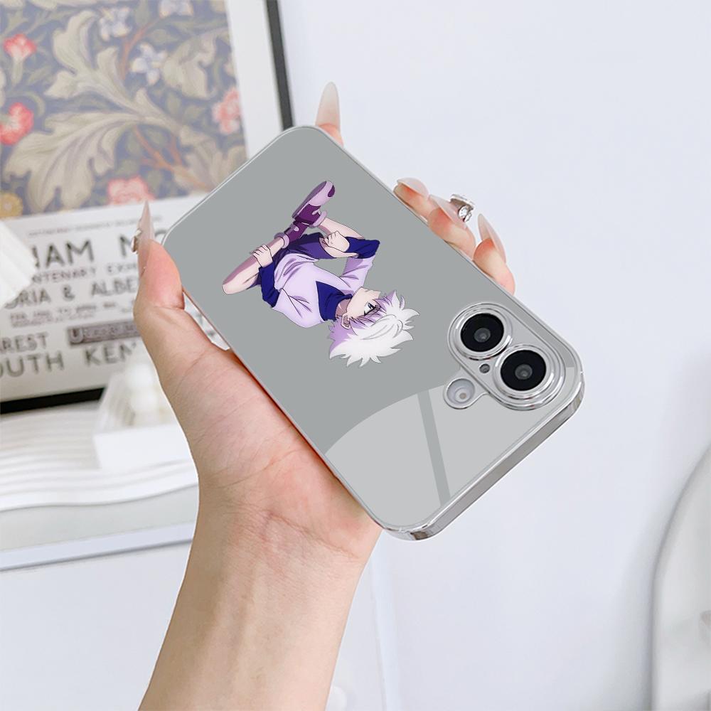 N127 Anime Hunter X Hunter Hisoka Phone Case for iPhone 16 15 Pro Max Samsung S24 S23 A54 A35 Xiaomi Redmi Note 13 Plated Frame Tempered Glass Cover