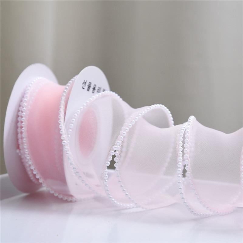 Fishtail Yarn Ribbon Bouquet Packaging Material Rainbow Color Lace Tail Yarn Ribbon Wave Chiffon Yarn Gift Strap