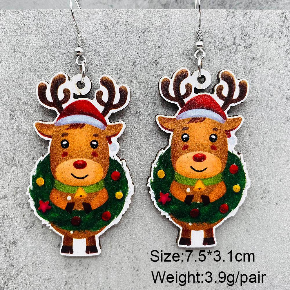 Wooden Christmas Earrings – Santa, Red Car, Gnome & Reindeer Designs