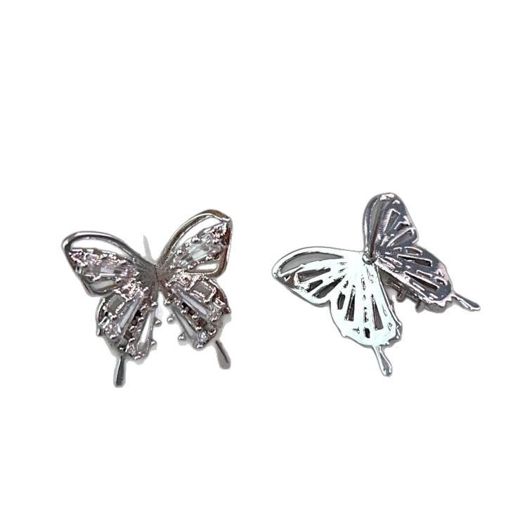 Elegant Butterfly Zirconia Diamond Earrings with S925 Sterling Silver Needles – Sweet & Chic Fairy Style