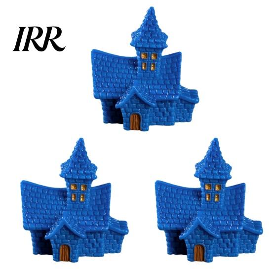 Tabletop Halloween Decoration 3Pcs Mini Resin Figurines, Miniature Pumpkin Ghost Grim Reaper Outdoor Castle Statue for Spooky Fairy Garden,