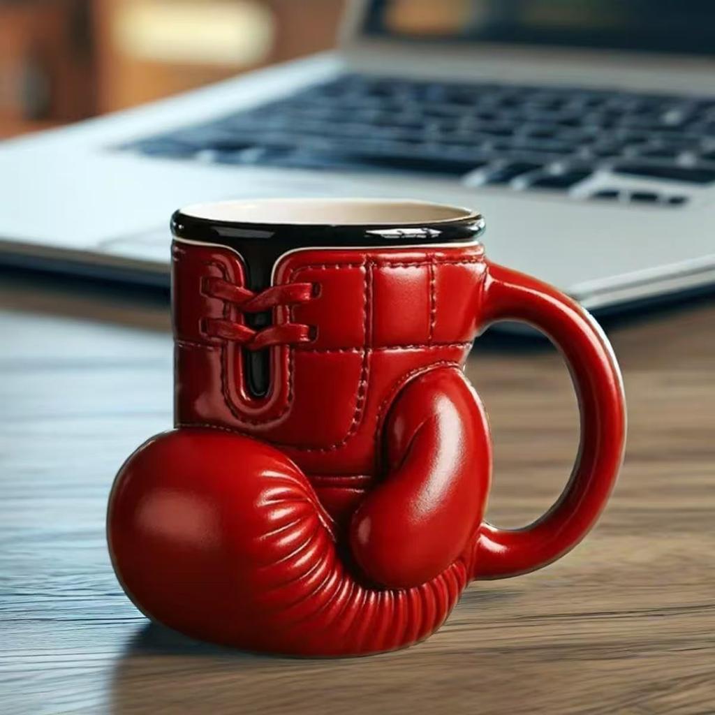 Weird Boxing Gloves Mug Stainless Steel Coffee Cup Resin Handicrafts Desktop Ornaments Funny Coffee Mugs