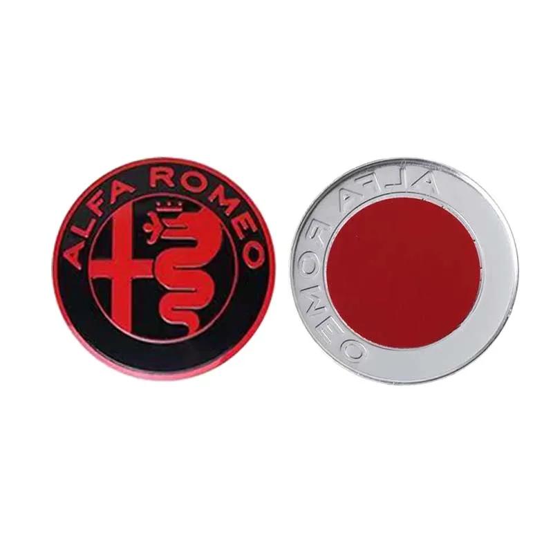 For Alfa Romeo 2026 Hot Sticker 75MM Car Front Hood Badge Rear Trunk Sticker 40MM Car Steering Wheel Badge Sticker For All Alfa zj9