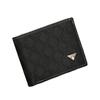 Fashionable Men's Short Wallet With Geometric Pattern Multiple Card Slots And Coin Pocket In Soft Pu Leather