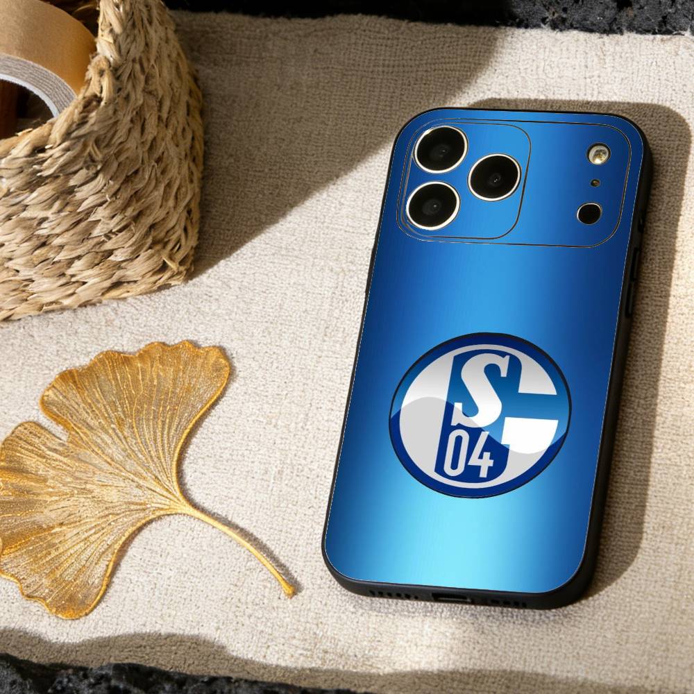 

S-Schalke 04 Team Colors Sleek Phone Case For iPhone 17, 16,15,14,13,12,11 X XR Plus,Others Soft Black Cover iPhone16e
