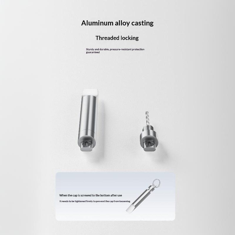Silver Aluminum Alloy 2 In 1 Keychain Gadget Box Cutter Sim Eject Pin For Daily Carry Outdoor Travel Edc Use