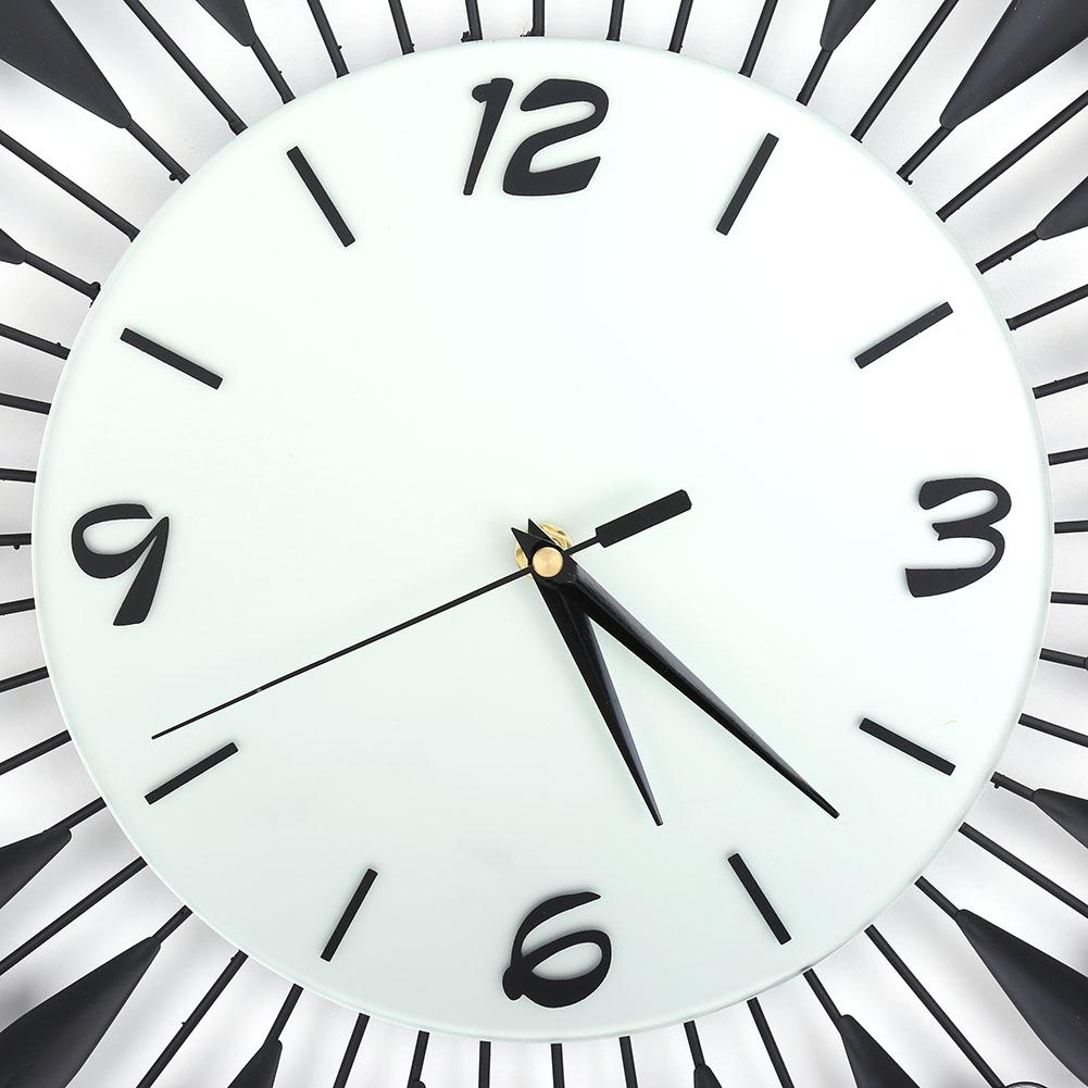 Luxury Art Dial Wall Clock Metal Living Room Digital Needle Wall Decor