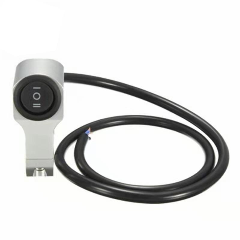 

Алюминиевый сплав руль мотоцикла переключатель фары трехпозиционный водонепроницаемый переключатель 12 В противотуманный прожектор ретро переключатель серебряный