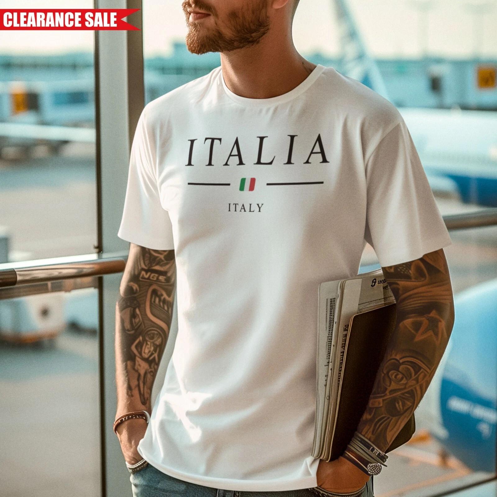 Italia Italy Flag T Shirt Mens Printed Short Sleeve Tee Pure Cotton Casual Top XL