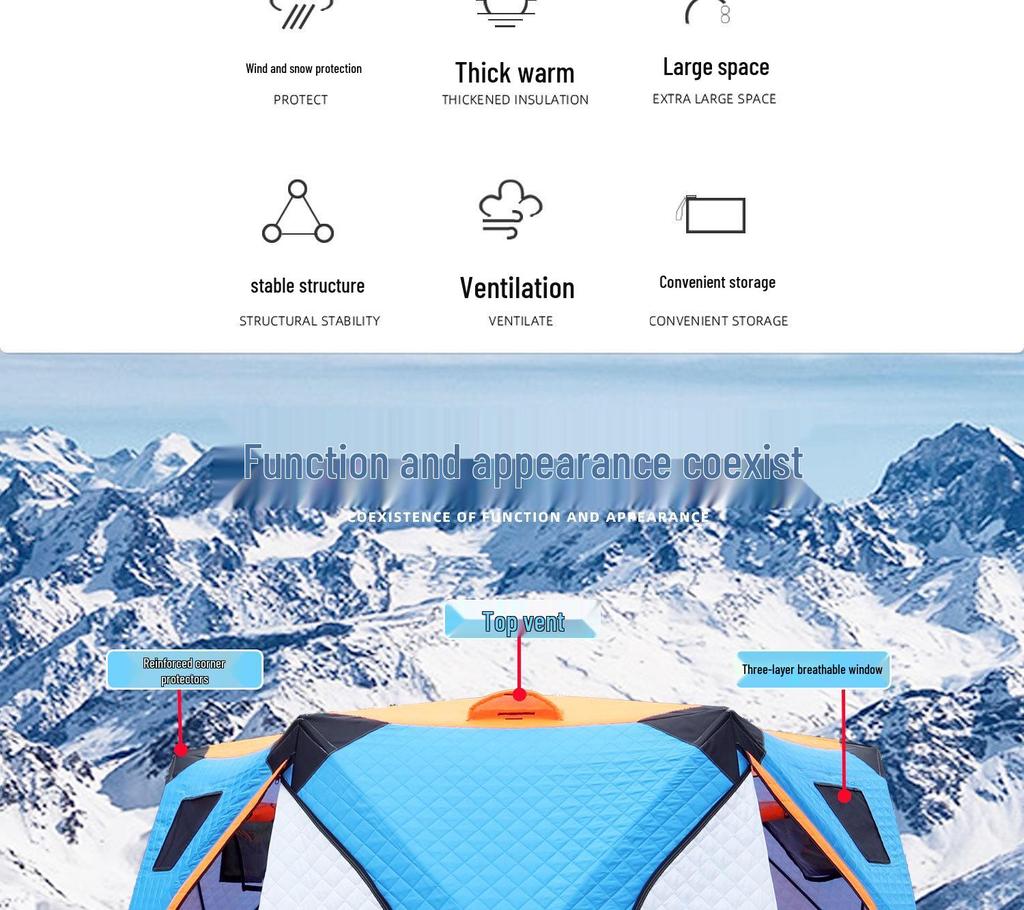 Winter Warm Tent: Insulated Cotton Ice Fishing & Camping Shelter