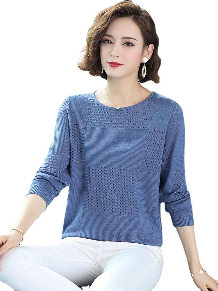 2024 Women's Lightweight Long-Sleeve Knitted Top - Perfect for Early Autumn