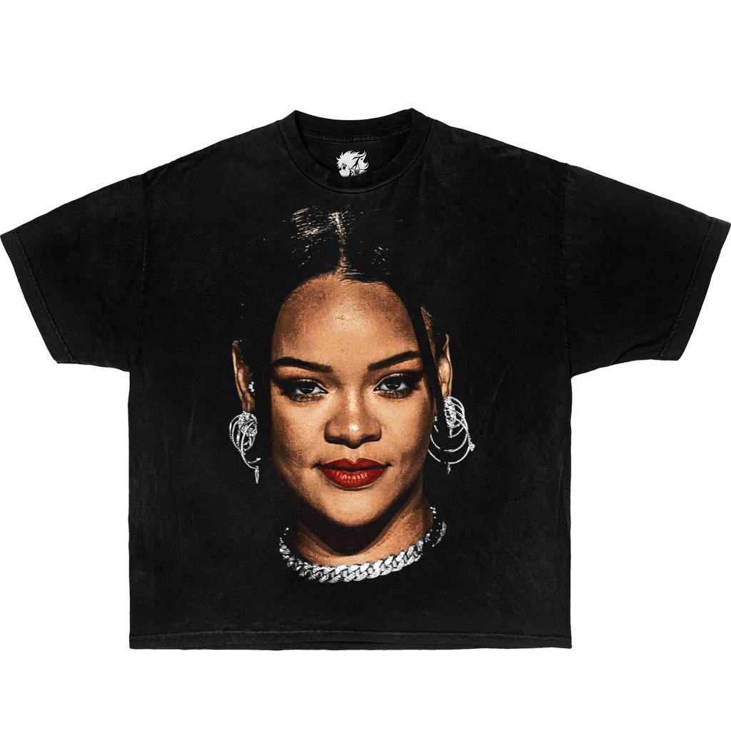 Rihanna Boxy Vintage Koszula Graficzna Rapowe Koszulki Oversize Streetwear Y2K