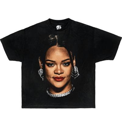 Rihanna Camicia Boxy Vintage Grafica Rap Tees Oversize Streetwear Y2K