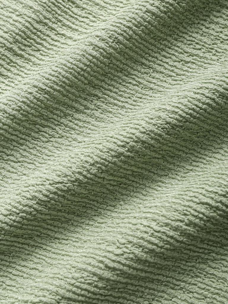 ZAFUL Cămașă casual pulover pentru bărbați, cu textură creponată, culoare uni, cu guler, cu nasturi, cu mâneci lungi