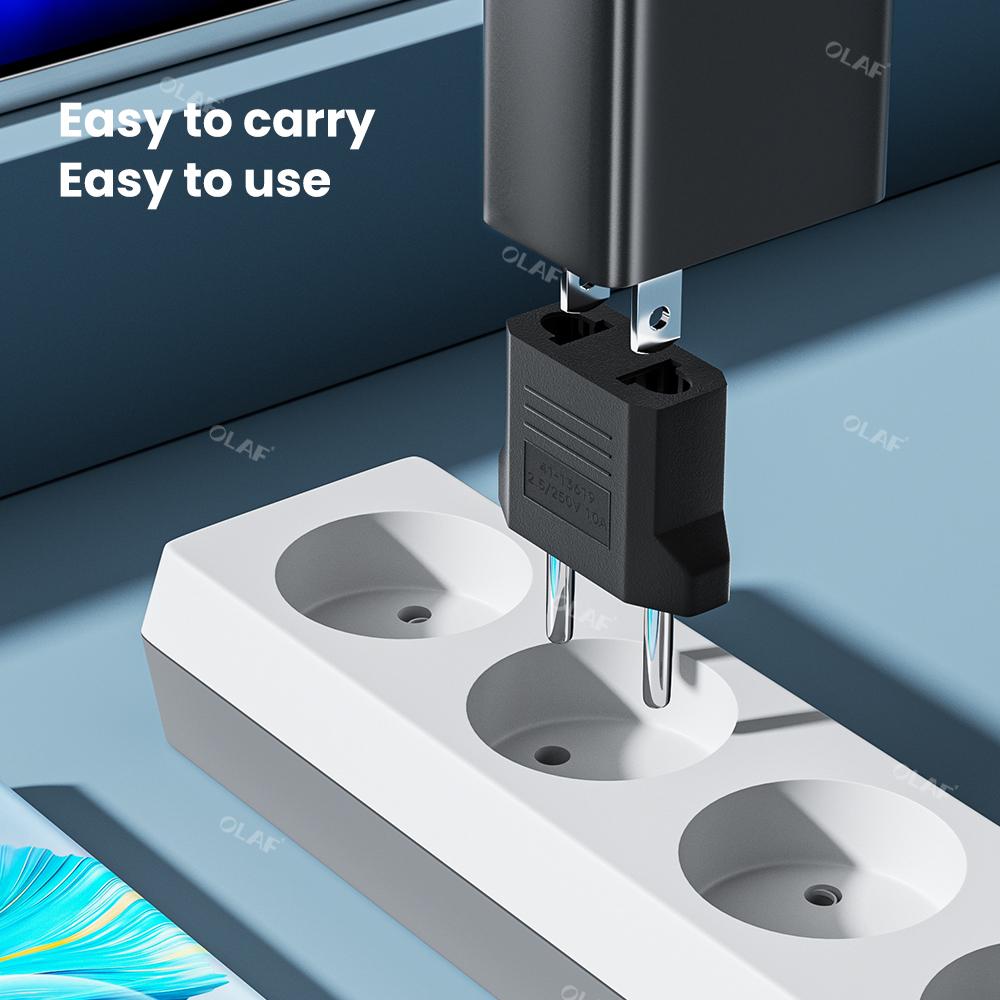 Olaf 1-10Pcs US To EU Plug Converter Outlet Travel Power Adapter Converter Socket 4.8/4.0mm EU US KR Electric Charger Outlet