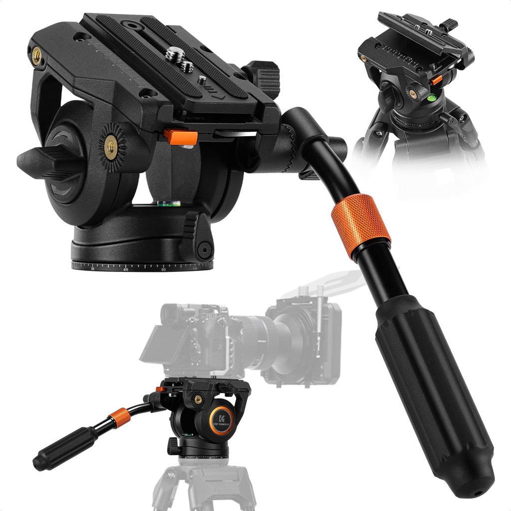 Concept Fluid Head for Tripod DSLR Fluid Video Head Smooth and Stable Tripod Head Mount K&F BV40,