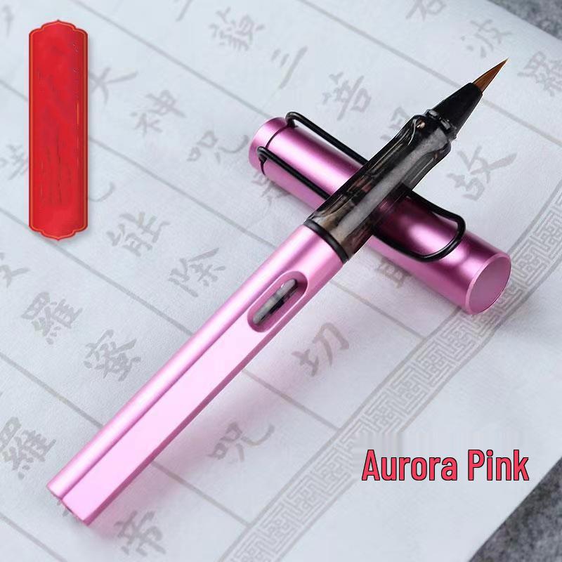 Plnitelný štětcový fix - Kaligrafické plnicí pero s jemným hrotem z vlčí srsti pro běžné písmo a kopírování súter