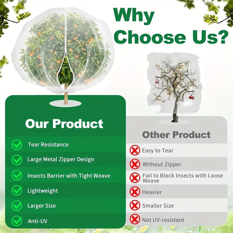 Fruit Tree Protection Netting Zippered Professional Bird and Insect Protection for Fruits and Vegetables Reusable Orchard Netting