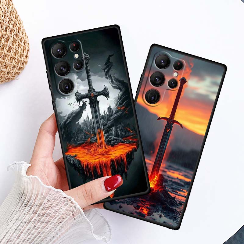 Fashion Hero Design Pattern For Samsung Galaxy S26 S25 S24 S23 S22 S21 S20 Ultra Plus FE 5G Black Soft TPU Phone Case