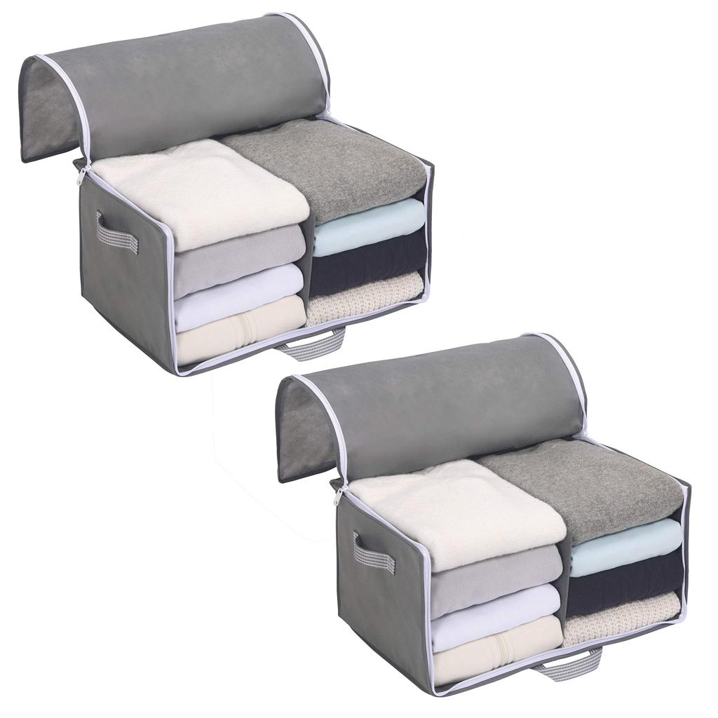 Towa Sangyo Clothing Storage Bag, Easy Access, Gabatto Storage Bag 2, Gray, Medium, Approx. 48 X 32 X 24 Cm, 84415, Set of 2