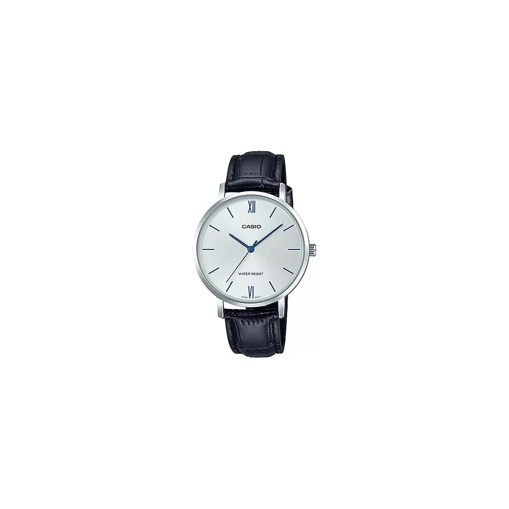Casio LTP-VT01L-7B1 Women s Quartz Watch Silver Black Leather Band Imported Model