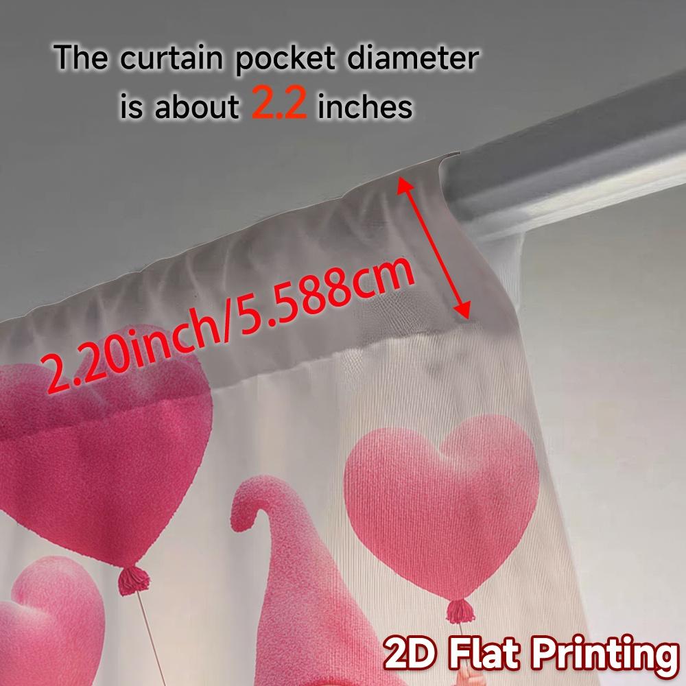 2D Flat Printing  JIT 2pcs   Curtains (Without Rod) Gnome Love Parade Chic Curtains&Window Treatment Yarn Curtains All Seasons