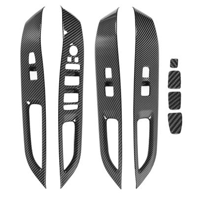 8PCs Door Window Switch Panel Decoration Carbon Fiber Style Lift Switch Button Cover Replacement For Hyundai Tucson
