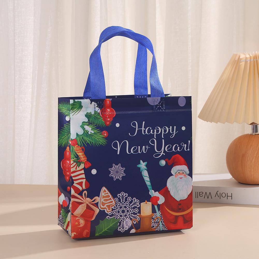

20/1PCS Large Christmas Gift Packaging Bags Reusable Non-Woven Shopping Bag Cartoon Santa Claus Snowman Kids Gift Packaging Bag 1PCS