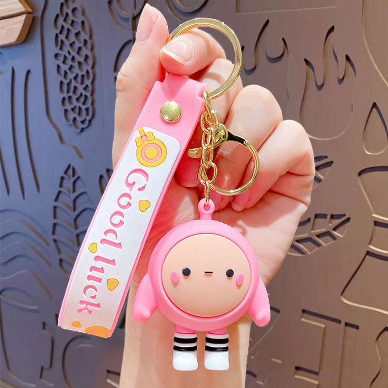 Cute Boy Party Hand Rope Creative Car Keychain Cartoon Student Schoolbag Pendant Couple Small Gift
