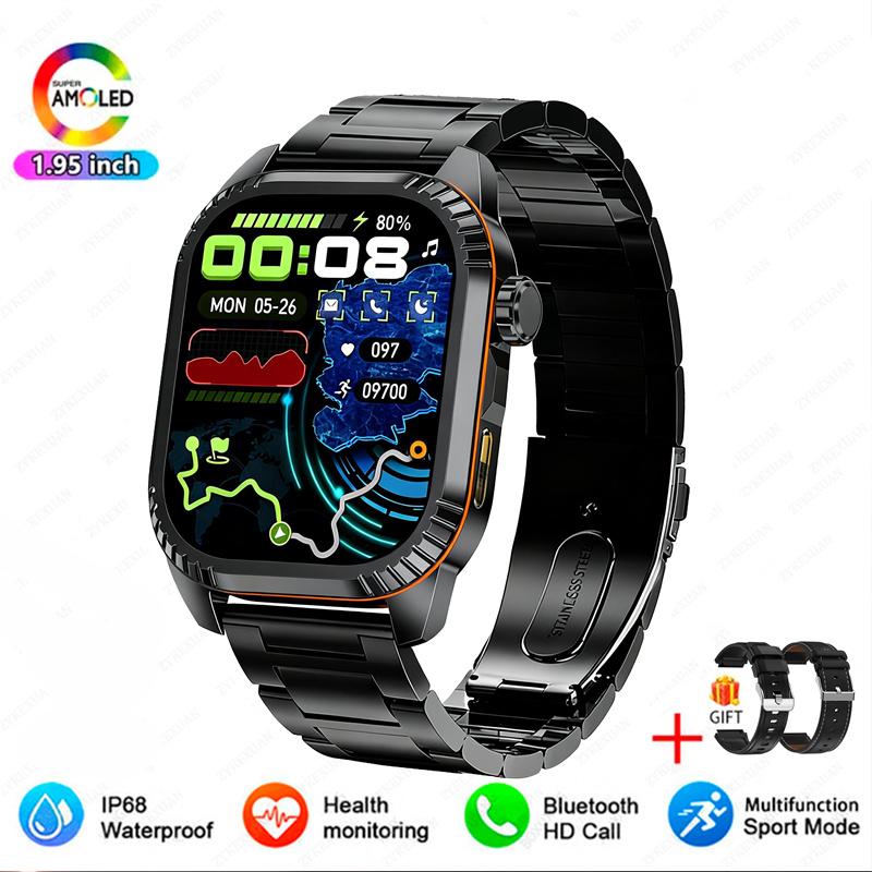 Military Grade Outdoor GPS Smart Watches Men Compass Heart Rate BT Call LED Flashlight IP68 Waterproof Swim Smartwatch New