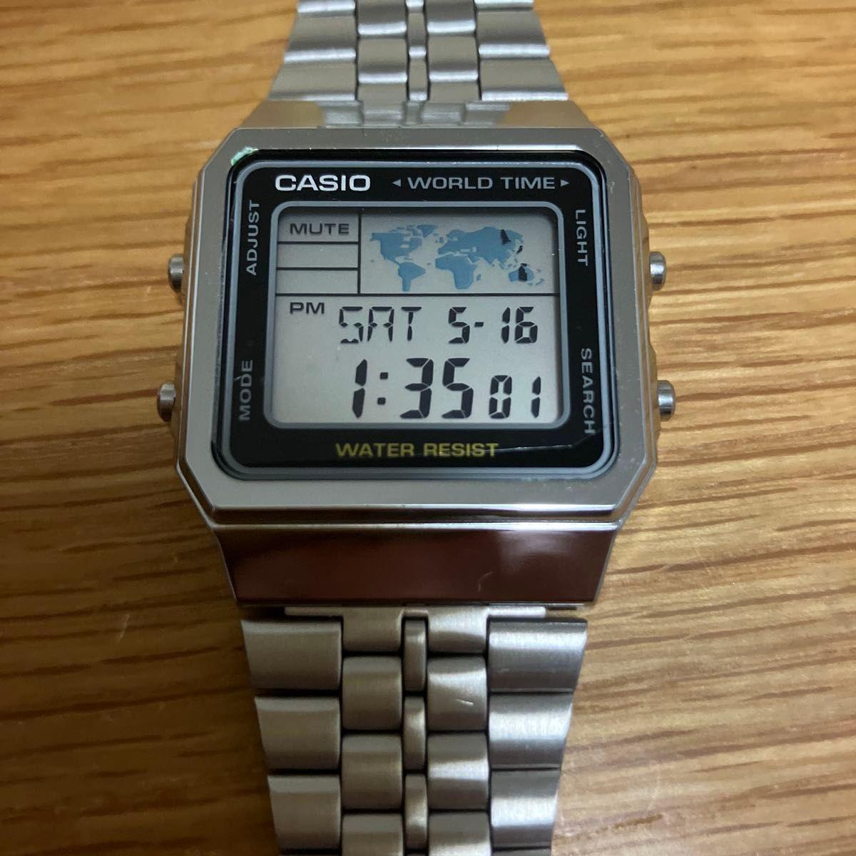 CASIO Мировое время Цифровые часы Серебристые A-500WA-1