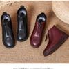 Winter Women Ankle Boots Fashion Warm Mother's Boots Flat-Bottom Comfortable Non Slip Front Zipper Closure Female Footwear