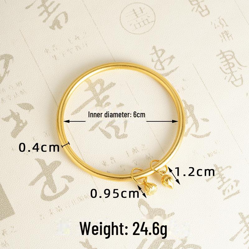 Ancient Vietnam Sand Gold Lotus Blessing Bracelet - National Tide Twin Worlds Joy